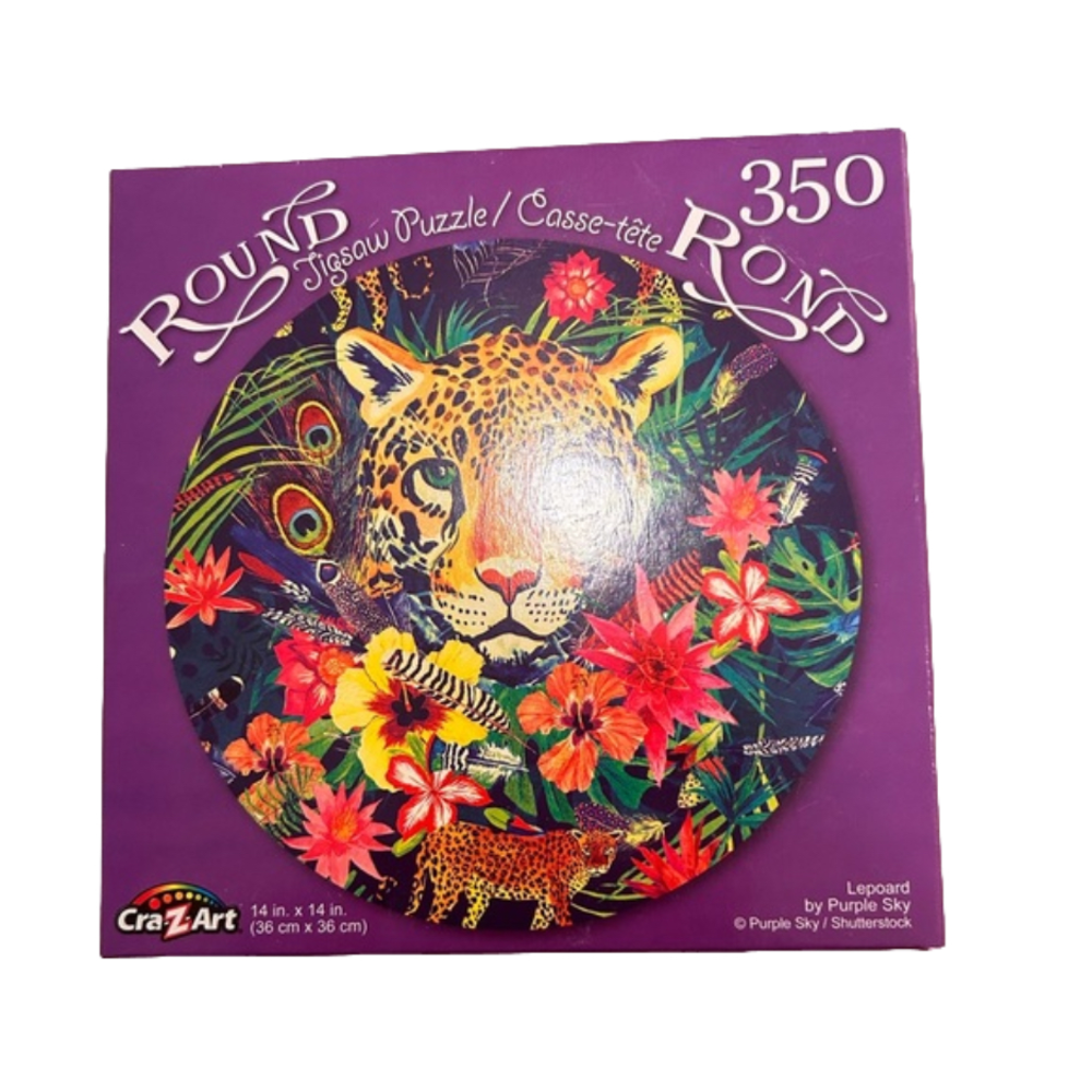 Round Jaguar Leopard Puzzle 350 Pieces New